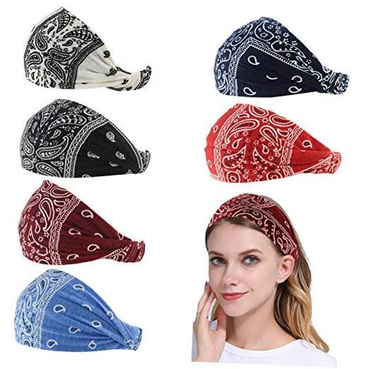 Paisley Bandana Headband for Women with Elastic Yoga Headband No5(mixed 6 pcs) eBay