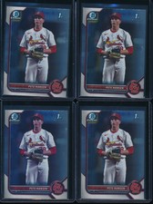 Lot of (4) PETE HANSEN 1st 2022 Bowman Chrome Draft CARDINALS Rookie Card RC