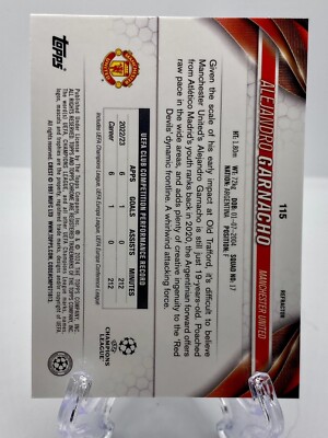 2023-24 Topps Chrome UEFA Alejandro Garnacho Future Stars