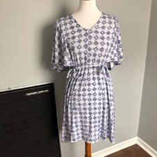 NWT Gap Women's Size XS Blue Pattern Flutter Sleeve Dress