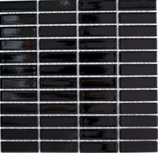 Mosaikstäbchen Noir Brillant Céramique Paroi de Douche Receveur 24-0302_F 10