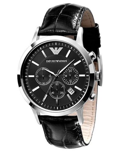 NEU HERREN EMPORIO ARMANI SCHWARZ CHRONO UHR AR2447 - Bild 1 von 6