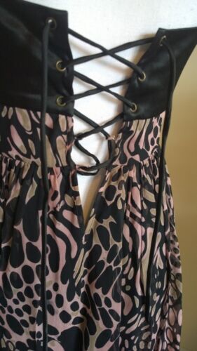 ARDEN B Black/Pink Dress Size 10 Empire Corset Bra Silk Dress - Picture 7 of 12
