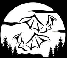 Flying Bats Tribal Full Moon Vinyl Decal Car Truck Windows Laptop Tablet Camper