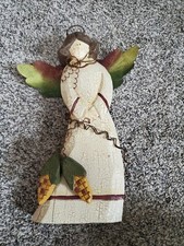 Decorative Wood Carved Angel metal Wings 13" Tall
