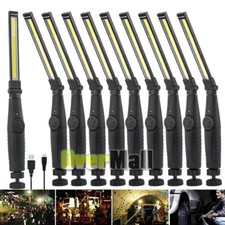 1-10pack Magnetic Base Led Cob Work Light Rechargeable Mechanic Torch Flashlight