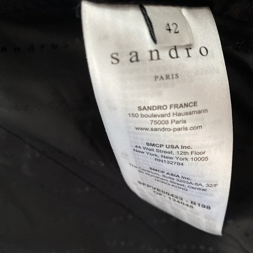 Sandro Paris NWOT Black Lapel Tweed Blazer - Picture 3 of 3