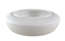 White Frosted Glass Flying Saucer Ceiling Light Shade Replacement Dome 15 x 4"