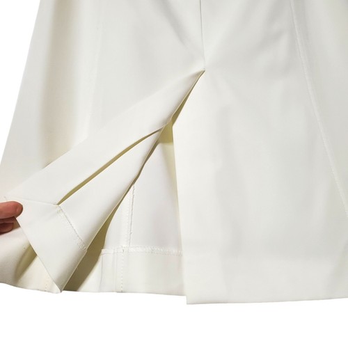 PRADA Vintage A-Line Ivory Skirt Size 28 Split Hem Neutral Classic Womens - Picture 8 of 14