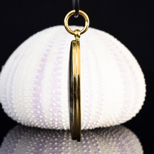 Colgante Ágata Musgosa Cabujón & Vermeil 18K Chapado en Oro Plata de Ley 11.87 G - Imagen 13 de 13