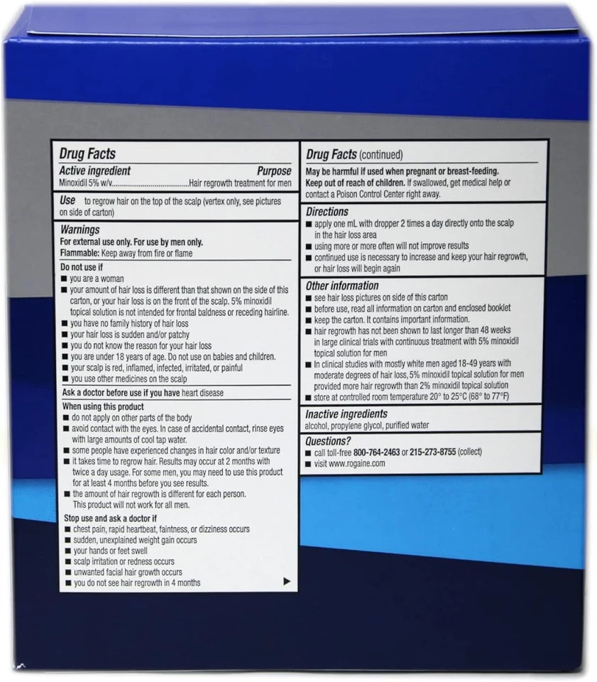 МУЖСКАЯ ROGAINE ЭКСТРА СИЛА 5% миноксидил актуальный раствор (совершенно новый запечатанный) - Изображение 4 из 4