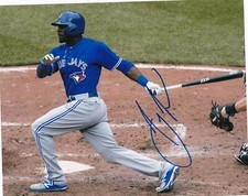 ANTHONY ALFORD  TORONTO BLUE JAYS   ACTION SIGNED 8x10