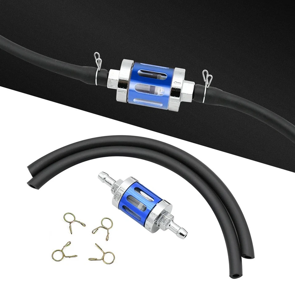 8mm Motorcycle Fuel Hose CNC Glass Gas Fuel Oil Filter For Honda Kawasaki Suzuki - Image 4 of 4