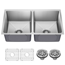 Kraus KHU632-33 Fairlane 32-1/2" Undermount Double Basin - Stainless Steel