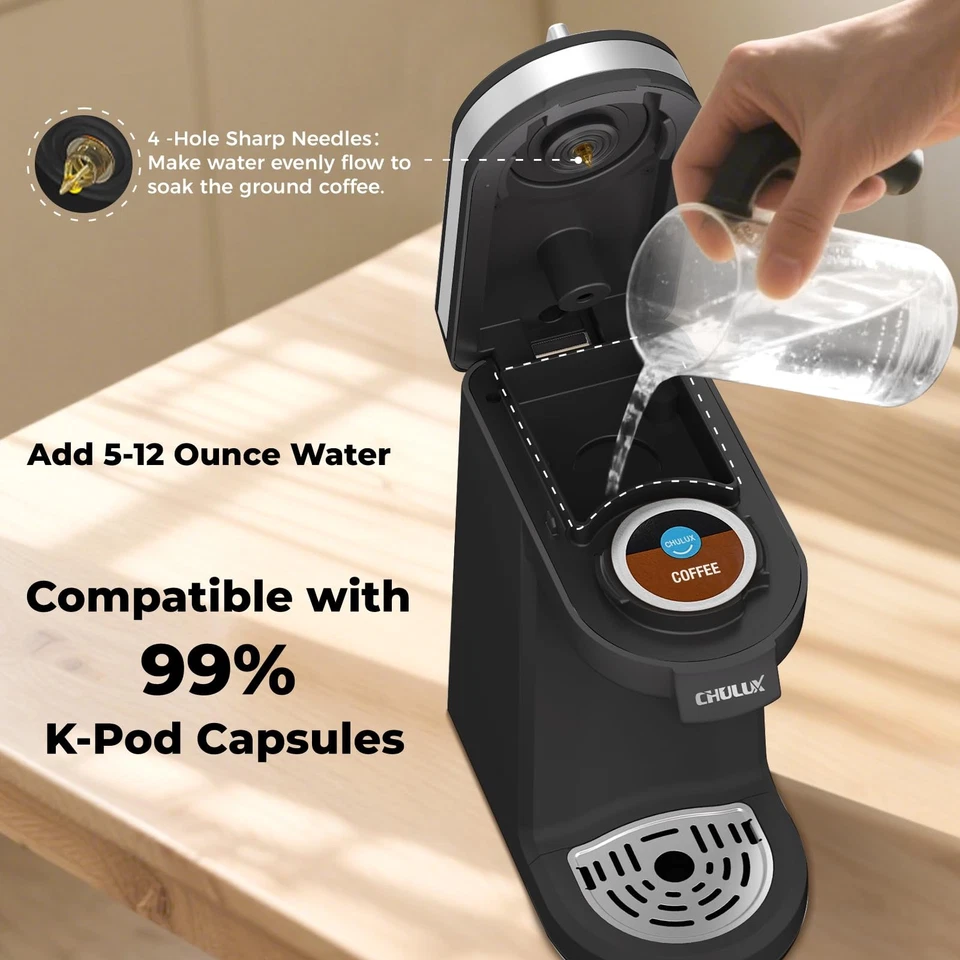 Single Serve Coffee Maker for K Capsule and Ground Coffee, Single Cup Coffee ... - Image 3 of 4