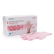 McKesson Pink Nitrile Nitrile Exam Glove Standard Cuff Length LARGE 250 per Box