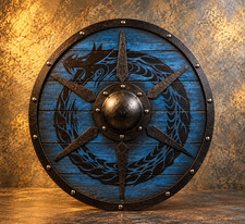 Wooden Viking Shield, Norse Warrior Round Shield, Medieval Viking Shield