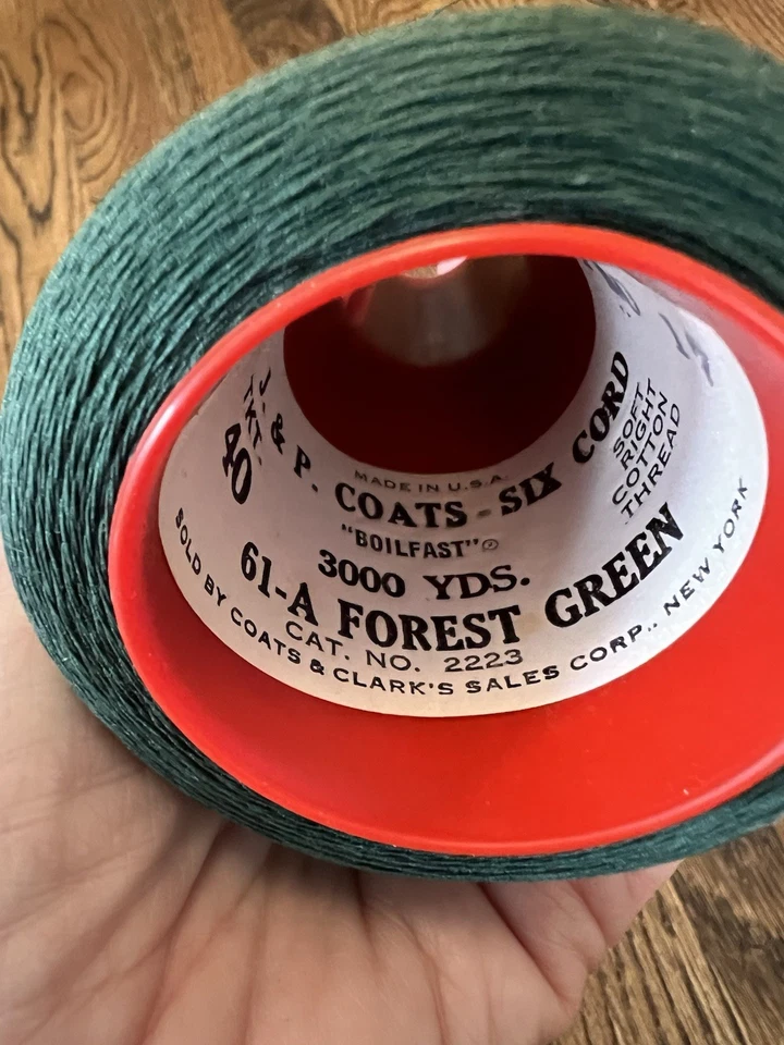 COATS Clark  Dual Duty Thread 100% Cotton 3000YD Cone pink green boilfast NEW - Image 3 of 4