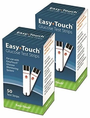 Easy Touch Blood Glucose Diabetic Test Strips Box of 100 CT Exp. 01/20/2027