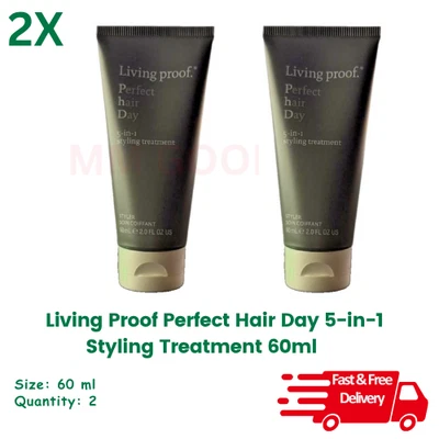2x LIVING PROOF Perfect Hair Day 5-in-1 Styling Treatment 60ml (Pack of 2) - NEW