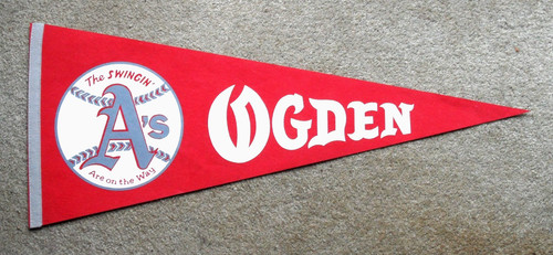 orig. 1979-80 OGDEN A's **Minor League PCL Baseball Pennant** Rickey Henderson