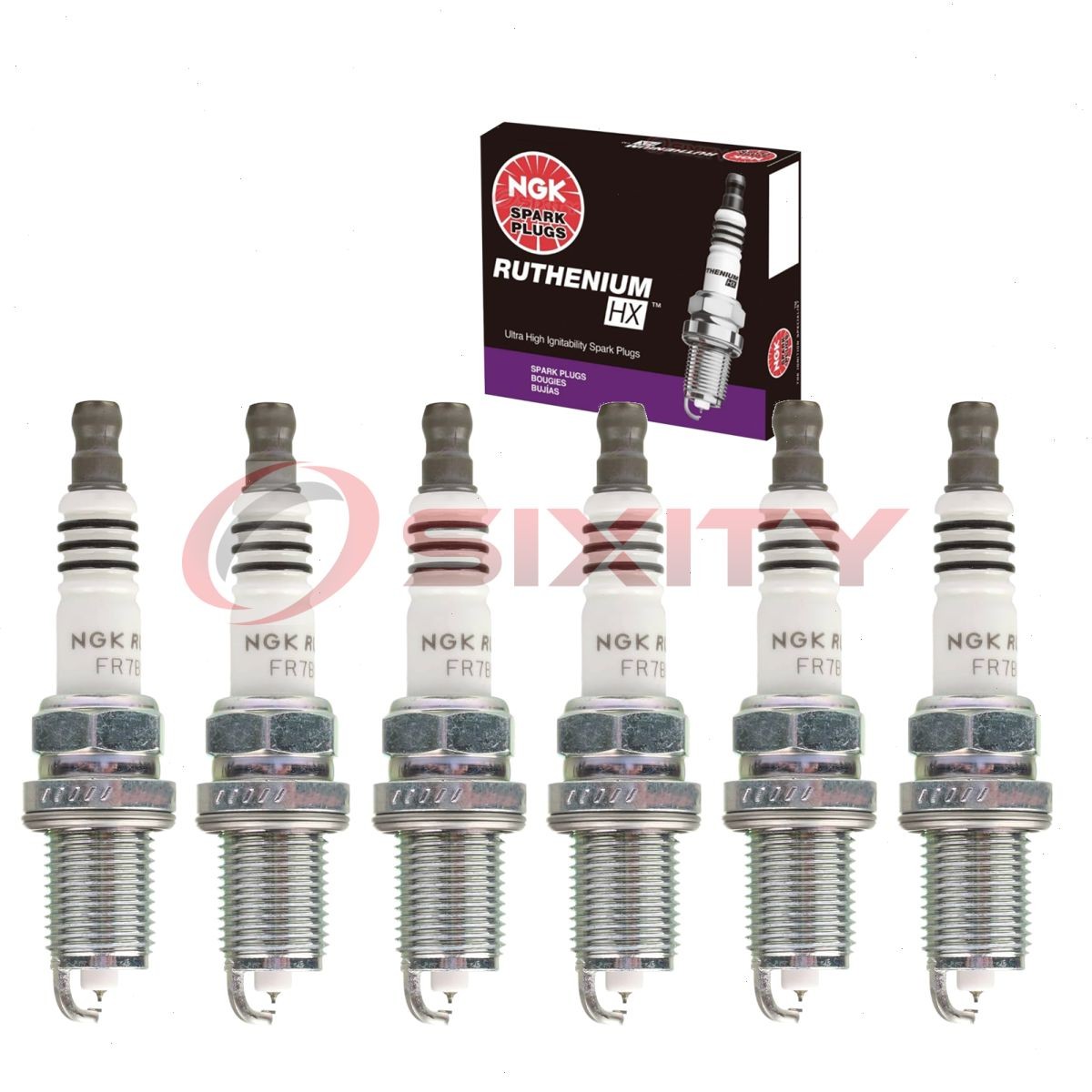 6 pcs NGK Ruthenium HX Spark Plugs for 2000-2004 Toyota Tundra 3.4L V6 - bw