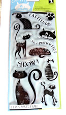 Inkadinkado MSE Clear Rubber Stamps CATS CATTITUDE Titles