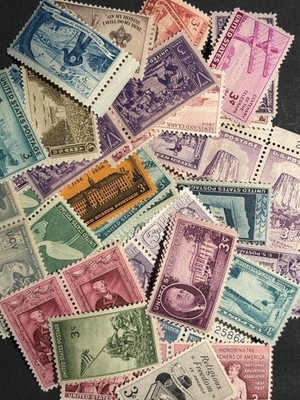 Collection (50) Vintage U.S. Stamps - Mint - 65+ Years Old - Small Flaws