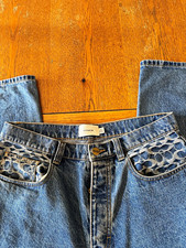 Coach Signature C Pattern Pocket Accent Straight Leg Blue Jeans Size 32