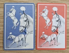 Pair Of Vintage Swap Playing Cards - Carnival Horses