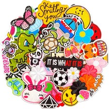 100PCS Random Assorted Styles Embroidered Patches, Bright Colors, Sew/Iron on...