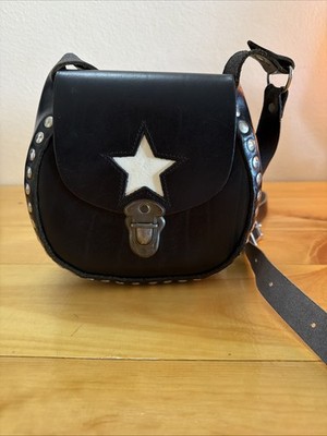 Star Studded Leather Moto Biker Rocker Bag Purse