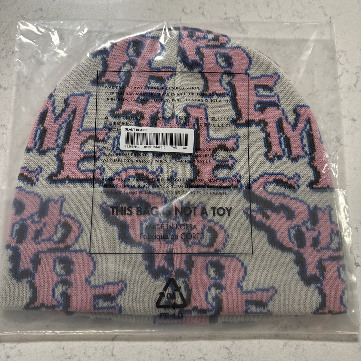 Supreme Slanted Gothic Outline Beanie SS26 Light Pink Hat | eBay