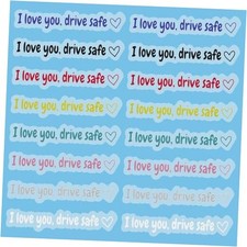 16pcs I Love You Drive Safe Mirror Sticker, Cute Car Mirror Sticker, Vinyl