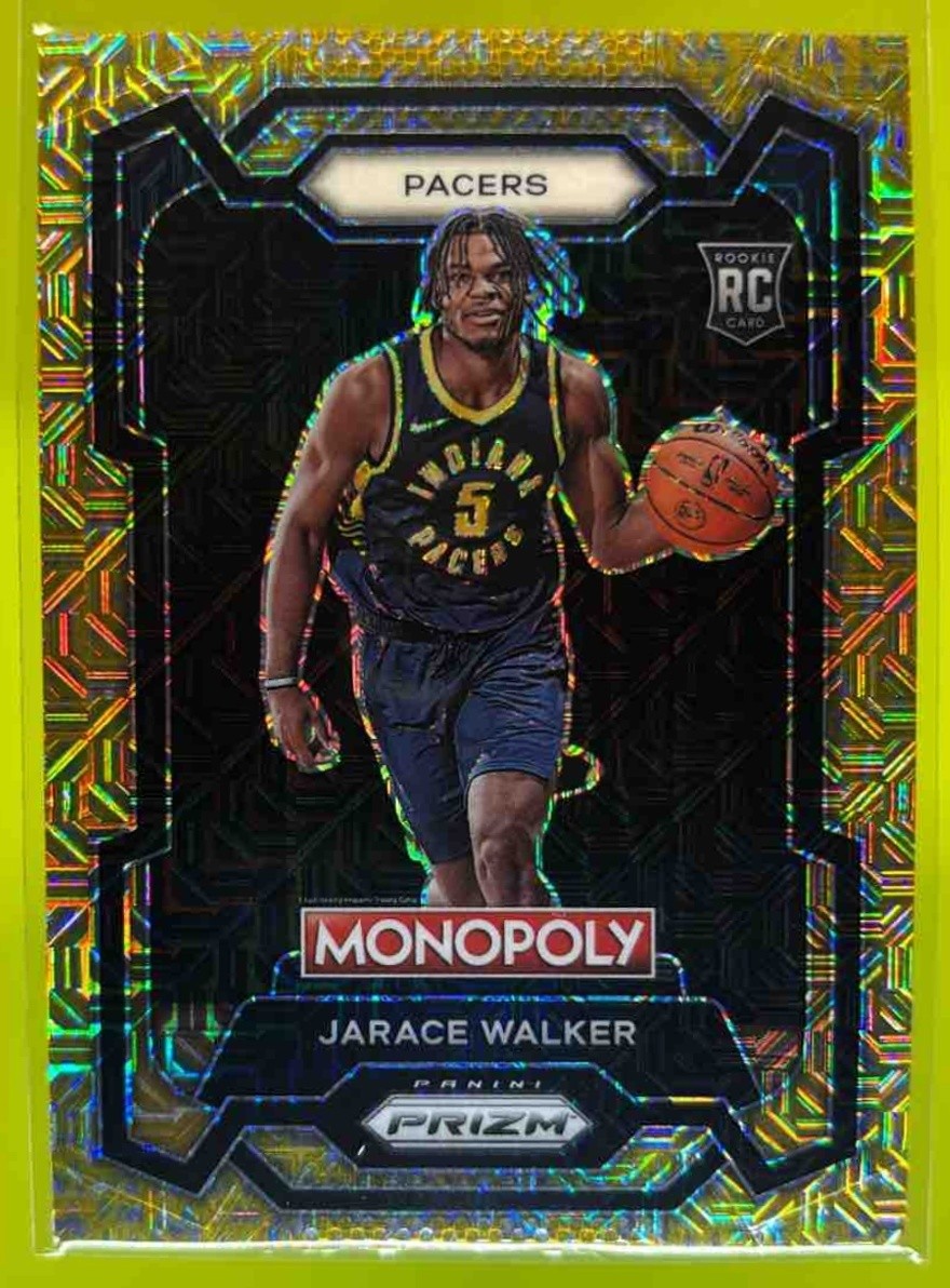 2023-24 Prizm Monopoly Jarace Walker Gold Millionaire Shimmer /500 #36 RC Pacers