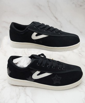 Tretorn Women Nylite Suede Sneakers Black Stars 9US