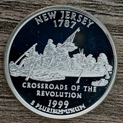 1999-S Dcam ''Mirror-like'' Proof - 90% SILVER ''New Jersey'' Washington Quarter