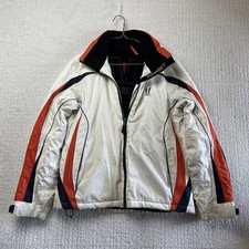 Vuarnet Sport Winter Jacket Women 8 White/Orange Full Zip Activewear Ski Snow **