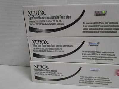 XEROX 006R01176 006R01177 006R01178 YELLOW CYAN MAGENTA LASER PRINTER LOT OF 3