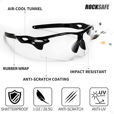 4 Pack Rocksafe Safety Goggles Work Eyeware Impact & Scratch Resistant UV-block