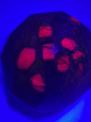 Ruby Fuchsite Polyhedral Sphere! UV Reactive - Watch video!