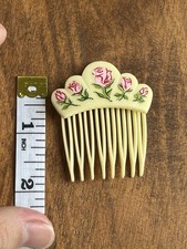 Vintage Ivory And pink Flower Women  s Hair Comb