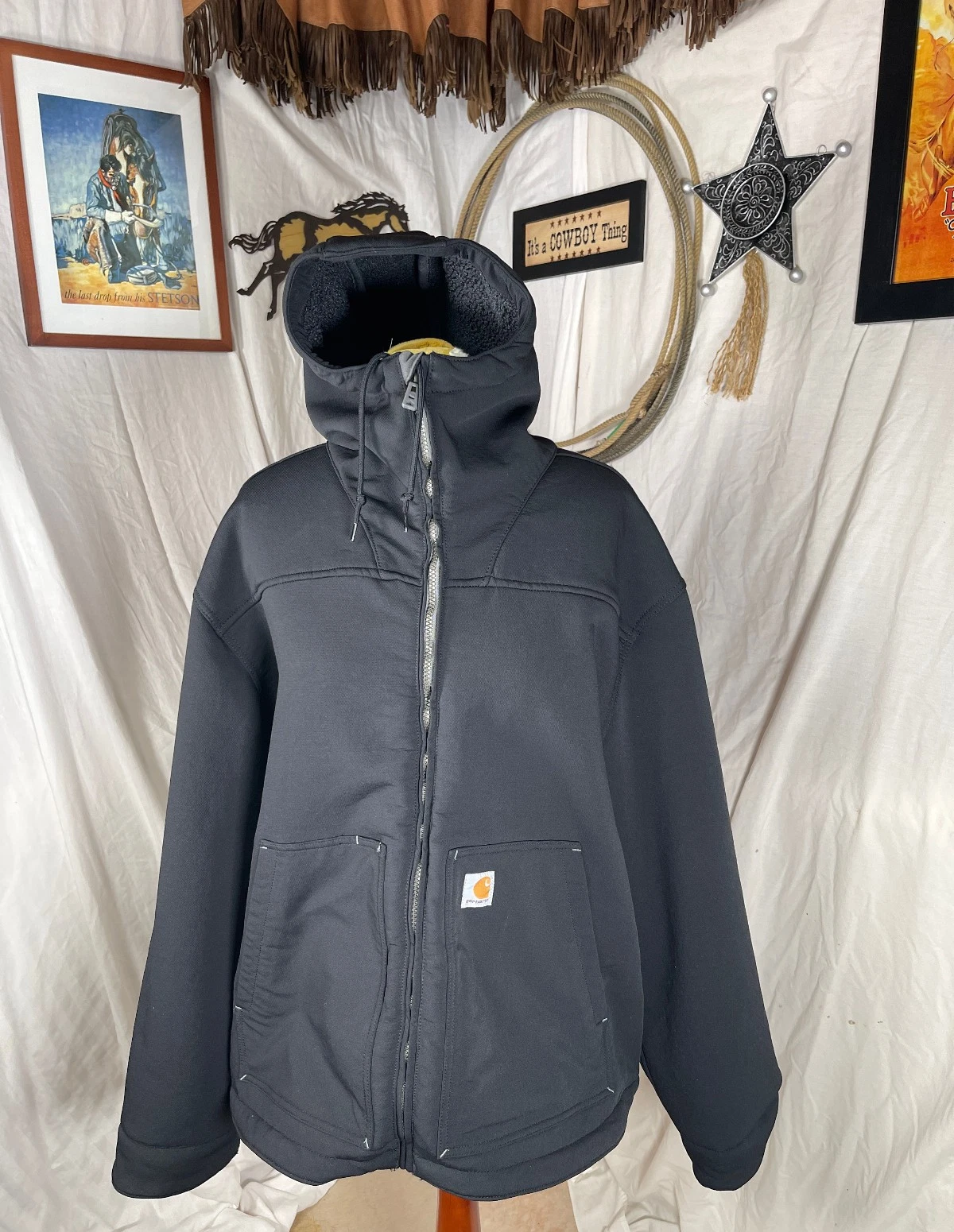 Carhartt Mens Jacket Super Dux Rain Defender Two XL Relaxed Fit Black Hooded