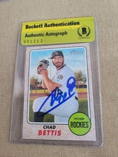 Chad Bettis Signed 2017 Topps Heritage Minors Baseball Card Rockies BGS Coa