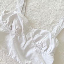 Princess Polly White Bustier Crop Top Corset Style Zip Back Size 4