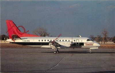 Ansichtskarte ~ Express Airlines Northwest Airlink Saab 340 N341PX [PLV]