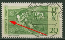 DDR 1967 Vermi&szlig;te Gem&auml;lde mit Plattenfehler 1288 F 2 gestempelt