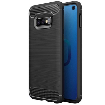Hülle für Samsung Galaxy S10e Schutzhülle Silikon Case Bumper Schwarz Carbon