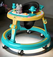 StarAndDaisy 360-degree rotating baby walker featuring a vibrant green yellow