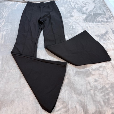 #ad AKIRA Black Wide Leg Bell Bottom Pants High Waisted Stretchy Flare Leg Size L $21.99